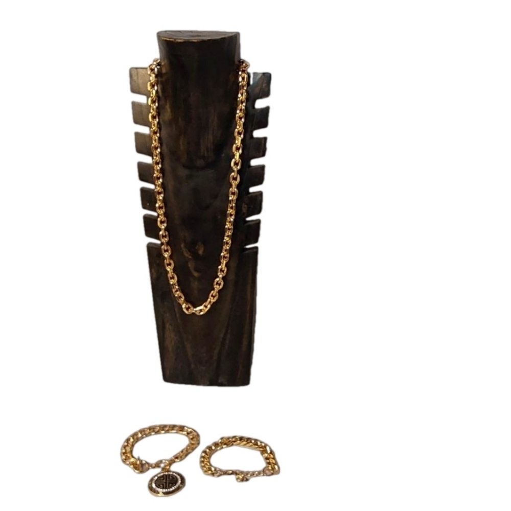 MEN'S ‎ 3 PIECES FASHION CUBAN LINK GOLD JEWELRY